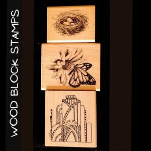 Wood Block Rubber Stamps - Misc